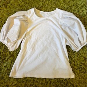 White Puff Sleeve Top